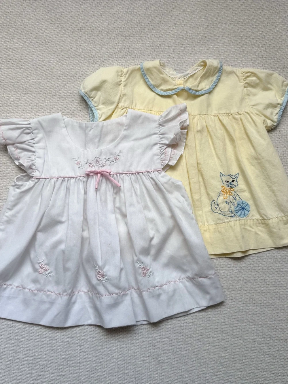 Vintage Dress Bundle Cat Floral Cottagecore 3-6M